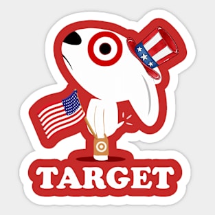 American Flag Bullseye Team Member Sticker